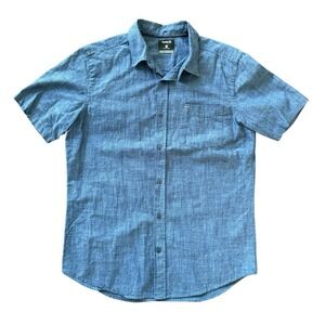Hurley Small Blue Short Sleeve‎ Button Up Men's Shirt